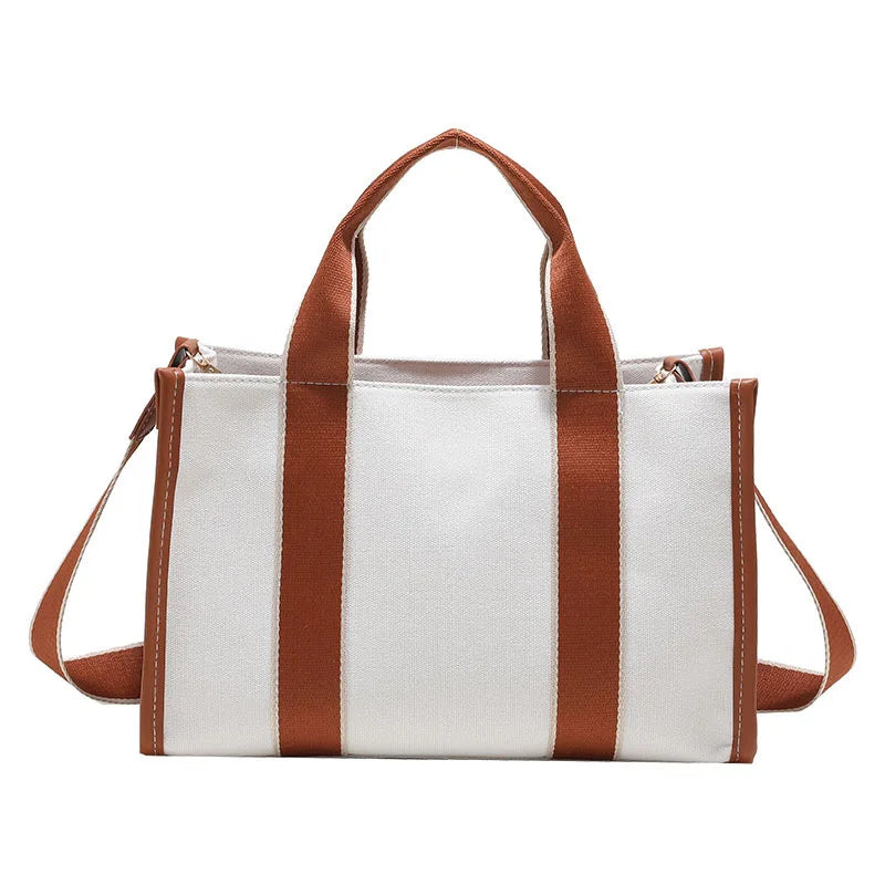 Women's Large Capacity Canvas Tote Bag Waterproof Casual Handbag Ladies Fashion Shoulder Bag with Zipper
