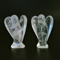 Huiying 1.5 Inch Small Stone Animal Carving Natural Clear Quartz Angel Sculpture for Home Decor Crafts