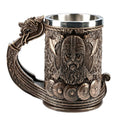 Norwegian Mythical Pirates God Thor Beer Mugs Resin Double Stainless Steel Coffee Cup Viking Pirate King Beer Mug