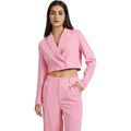 Women's Clothes Set Fashion Long Sleeve Crop Blazer and Casual Wide Leg Pants Two Piece Set Women Clothing