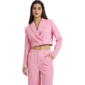 Women's Clothes Set Fashion Long Sleeve Crop Blazer and Casual Wide Leg Pants Two Piece Set Women Clothing