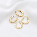 Wholesale 14K Gold Plated Brass Huggie Earring Irregular Smooth Wavy U Shaped Fashion Jewelry Hoop Earrings