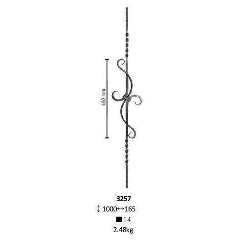 Ornamental Components Solid Steel Balusters for Staircase Railing Handrail Balustrade Balcony Gate Fence Parts