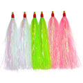 ZHUO RUN OEM 11cm Mylar Flash Teaser Tail Bucktail Teaser Fluke Rigs Flounder Fishing Lures Bait Rigs Tube Teaser Bait