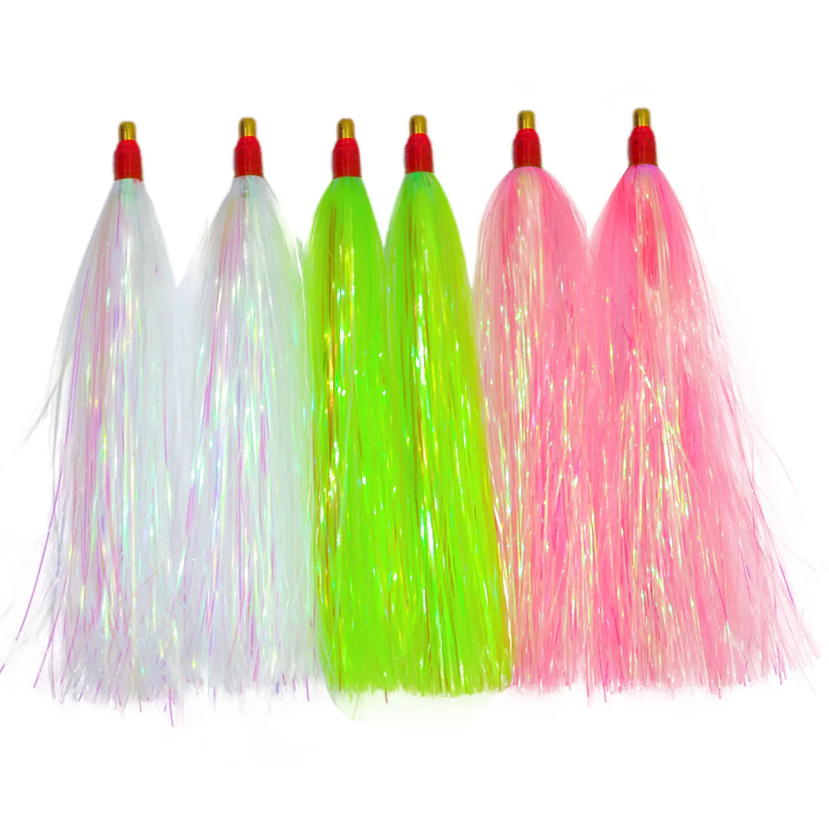 ZHUO RUN OEM 11cm Mylar Flash Teaser Tail Bucktail Teaser Fluke Rigs Flounder Fishing Lures Bait Rigs Tube Teaser Bait