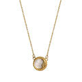 Vintage Shell Moon Charm Necklace Couple Jewelry Stainless Steel 18k Gold Plated Waterproof Half Face Moon Pendant Necklace