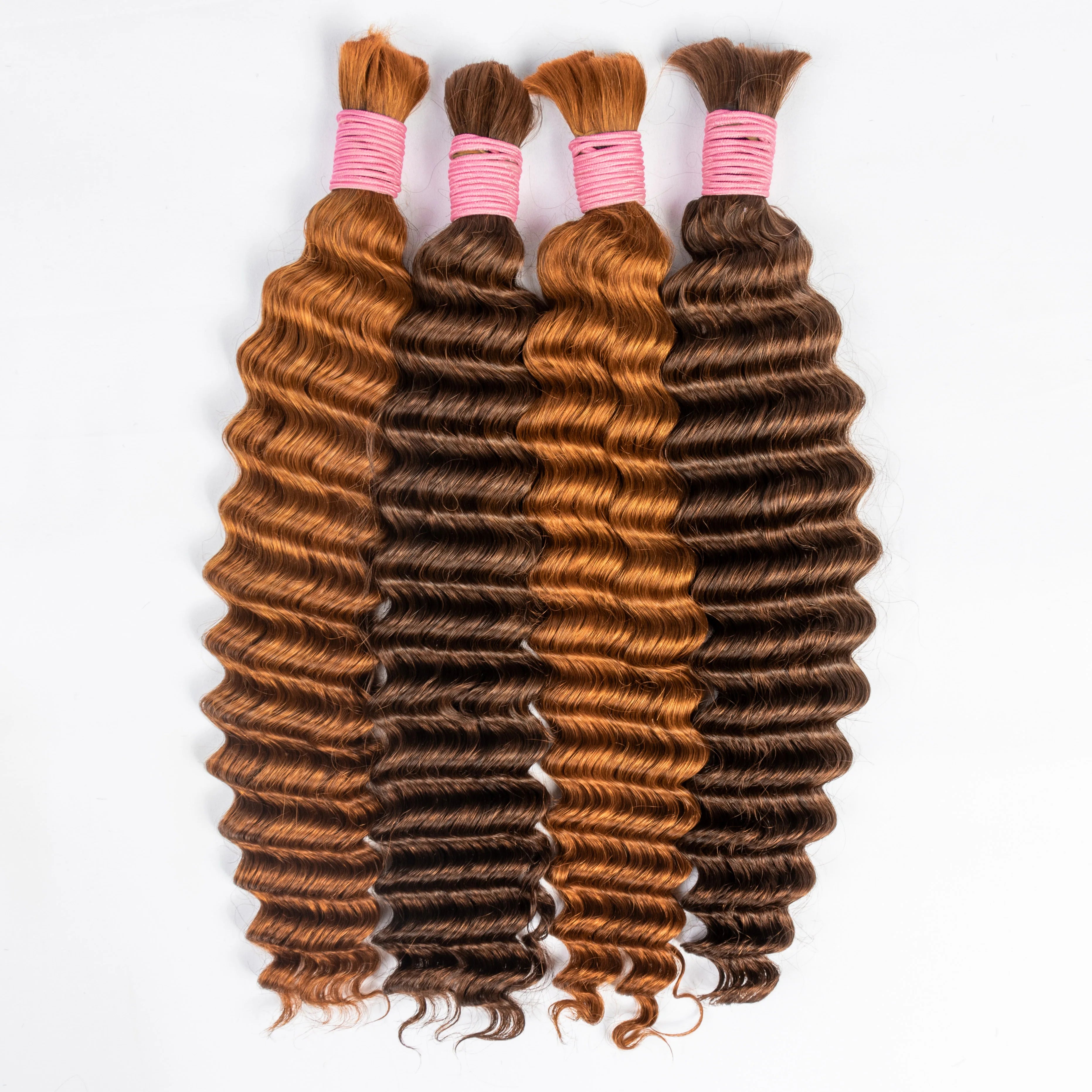 Unprocessed 100%  Raw Virgin Human Hair Bulk Hair Color 27 30 33 Weave Bundles in Bulk