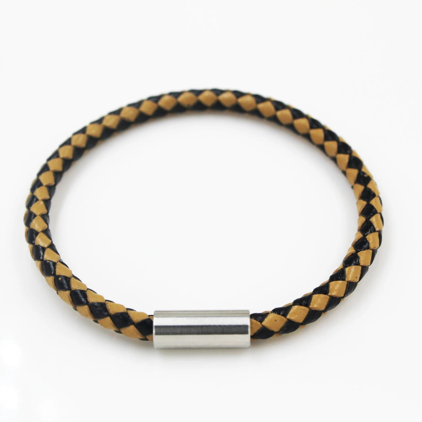 BMZ 2025 Wholesale Unique 4/5/6mm Coffee and Black Leather Braided Bracelet