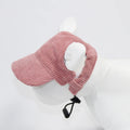 Wholesale Outdoor Baseball Sunhat Summer Cute Dog Visor Sun Protection Bucket Cap Puppy Corduroy Dog Travel Hat with Ear Hole