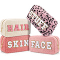 Blank Bag Rts Hotsell Best 4 Sizes Teddy Furry Makeup Pouch Cosmetic Bag Plush Toiletry Bag Travel Pouch with Zipper Closure