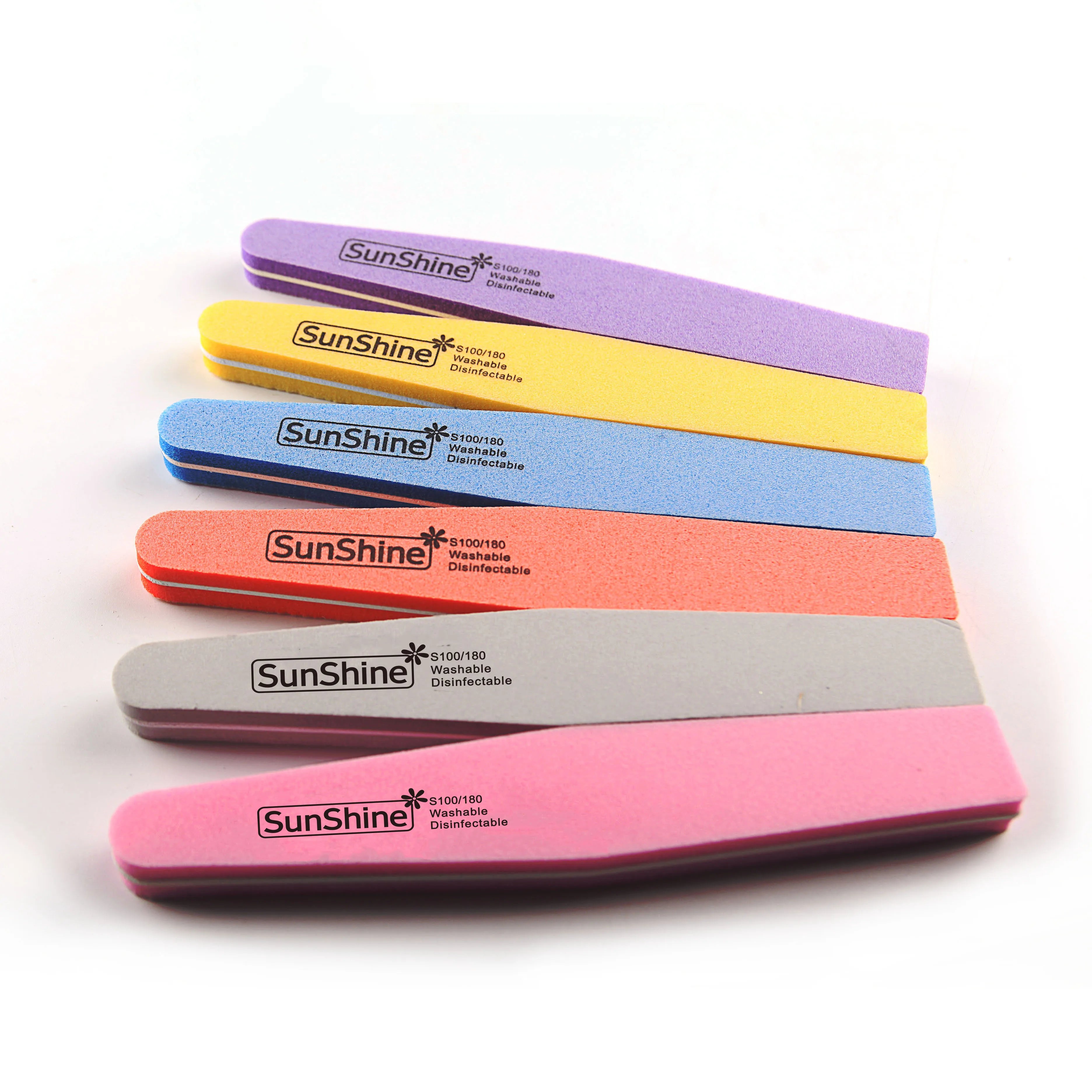Wholesale Pink Sponge 100/180 Nail Buffer Custom Logo Professional Nail File for Nail Tools