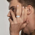 Hot Sale Mens Fashion Jewelry Ring Minimalist Matte Stainless Steel Band Ring Gold Plated Stainless Steel Rings