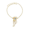 European Trend Fashion Gold Plated Face Eye Teardrop Pendant Necklace Women Jewelry Accessories