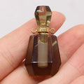 Hongzhuo Wholesale Crystal Smoky Quartz Perfume Bottle Pendant Aromatherapy Oil Bottle Pendant