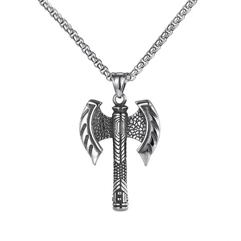Popular Products Fine Jewelry Viking axe Stainless Steel Pendant Men Necklace