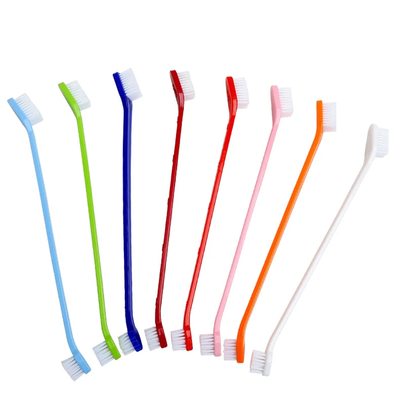 Factory Wholesale LOW MOQ Cheap Big Small Double Heads Pet Cat Dog Toothbrush
