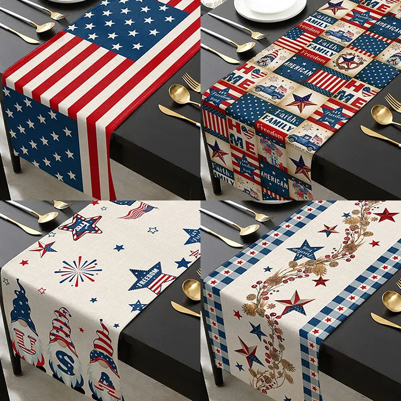 Ychon Hot Selling Independence Day Table Runners 250th Anniversary Decorations 4th of July Tablecloth Dining Table Decorations MegaBDM