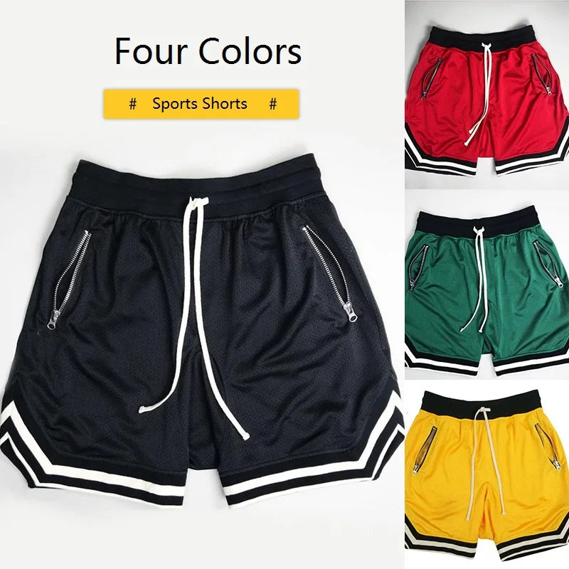 Rainbow Spray Summer New Style Men's Mesh Sports Basketball Shorts Gym Running Train Breathable Fitness Track Shorts for Men
