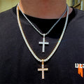 Religious Christian Jewelry Stainless Steel Mini Tiny Small Crystal Pendant Gold Cross Necklace