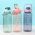JM Custom 2 Litre Sports Fitness Water Bottles 64 Oz Portable Colorful Clear Plastic Reusable Water Cup With Straw and Lid