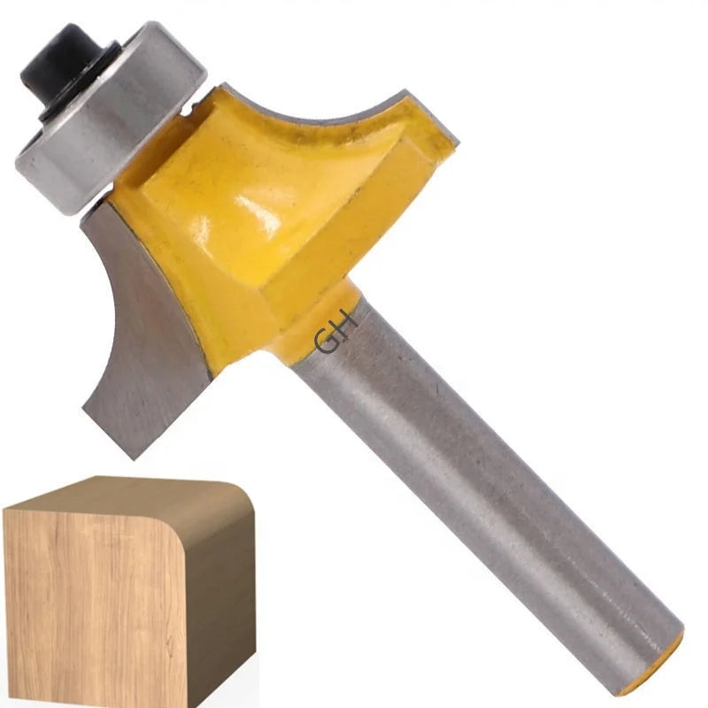 CNC 6.35 1/4 Tungsten Carbide Woodworking Bit Corner Round Over Wood Edging Router Bit Set