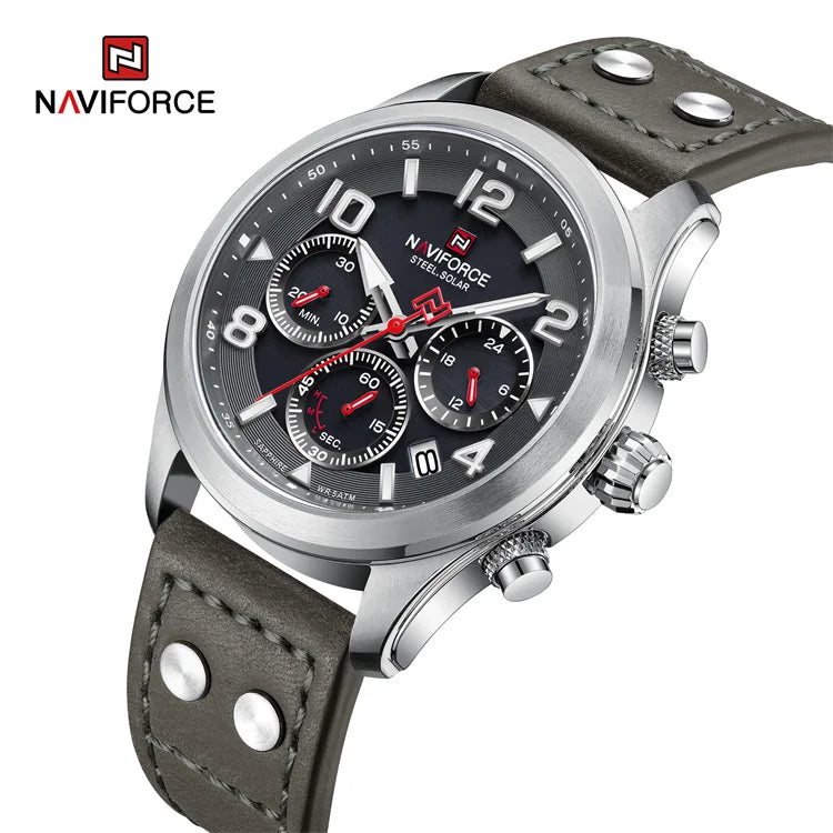 NAVIFORCE S1006 SGYGY Men Watch High Qualtity 304 Stainless Steel case With Solar Powered Watches 5ATM Waterproof