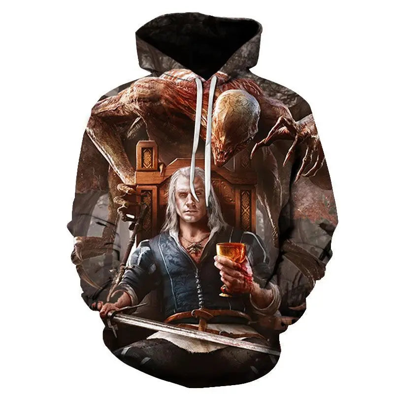 Fitspi Wholesale Custom Plus Size Hooded Sweater 3d Digital Printing Hoodies Sweatshirt Pullover