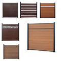 Outdoor Aluminum Frame WPC Composite Privacy Fence Easily Assembled Home Security Farm Fence Eco-Friendly Waterproof Rot Proof