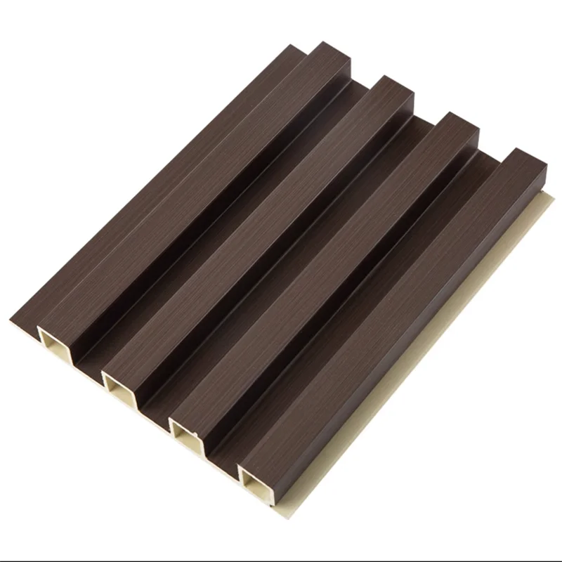 Wooden Grain Lamin WPC Clad Fluted Wall Panels/Boards-Waterproof Modern Design for Hotel Use Indoor/Outdoor Decoration