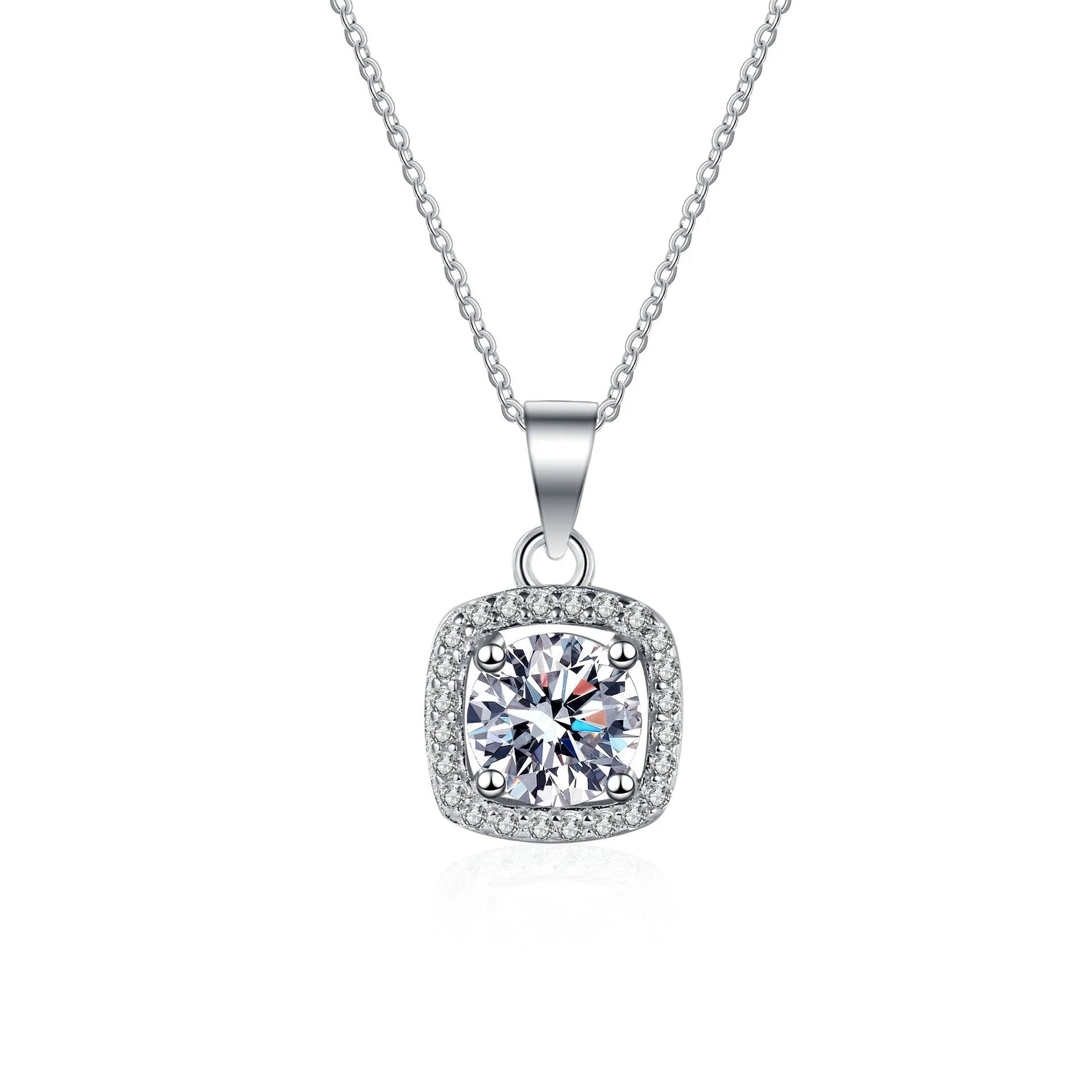Dreamshow Fashion Jewelry Moissanite Jewelry Shining VVS Diamond Silver 925 Jewelry Moissanite Necklace Women