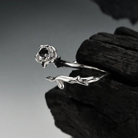 ICEBELA Manufacturer Floral Women Jewelry Dainty Minimalist Opening S925 Sterling Silver Retro Rose Flower Ring