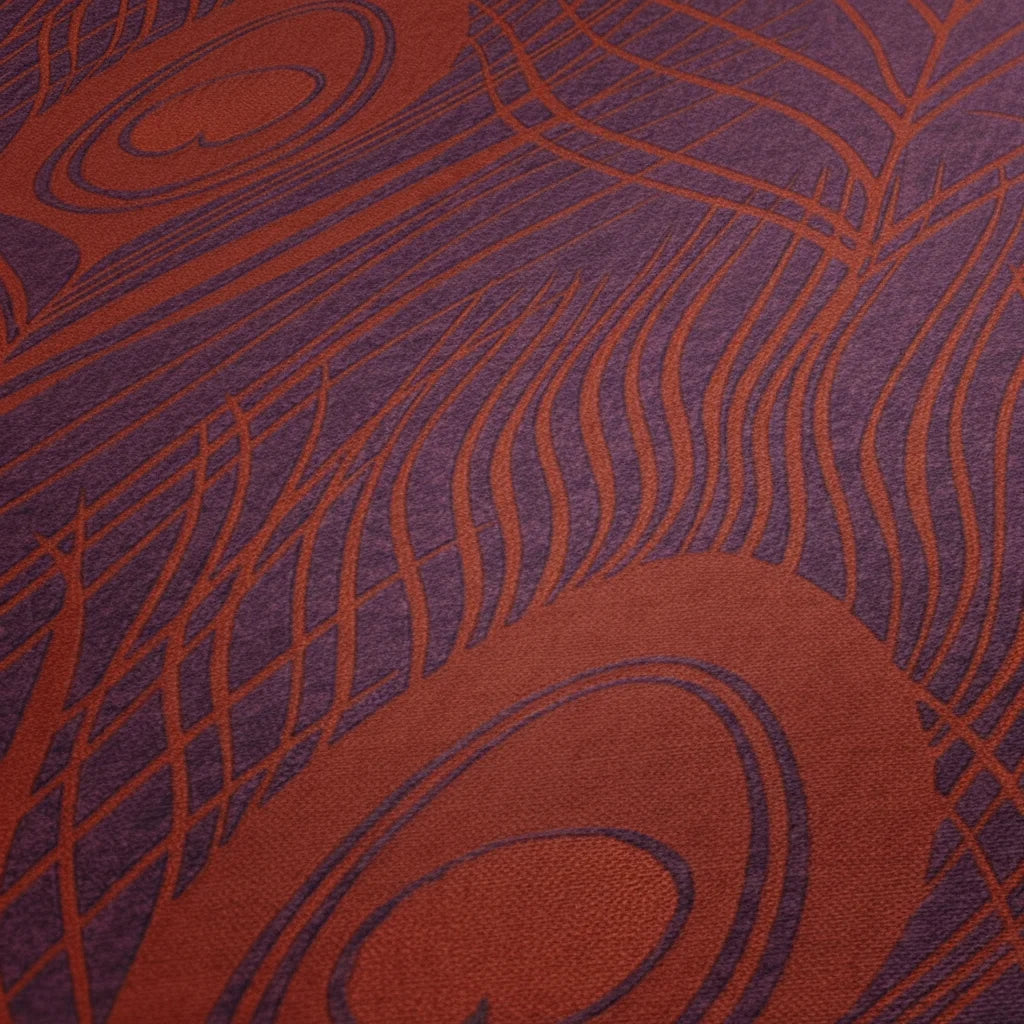 Made in Germany - Luxury Wallpaper rolls Feathers Red Purple Gold Non Woven Vinyl Contract Wallpaper Design - 1005 x 053 m