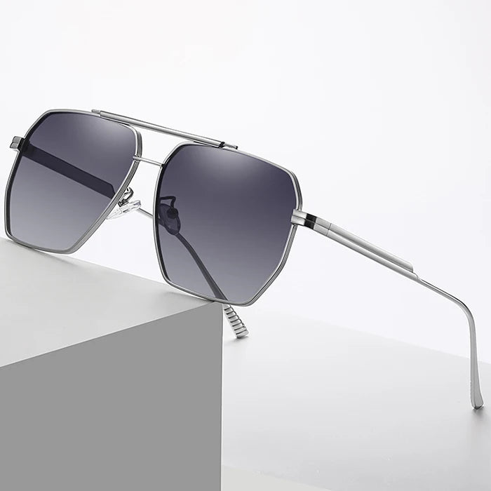 Men Luxury Metal Frame Sunglasses Hexagon Polarized Sunglasses Night Vision Glasses