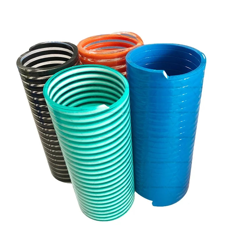 Wholesale PVC Sandblast Flat Type Suction Hose 250mm 300mm 350mm 2 4 6 8 10 Inch High Pressure Durable Flexible Plastic Tubes