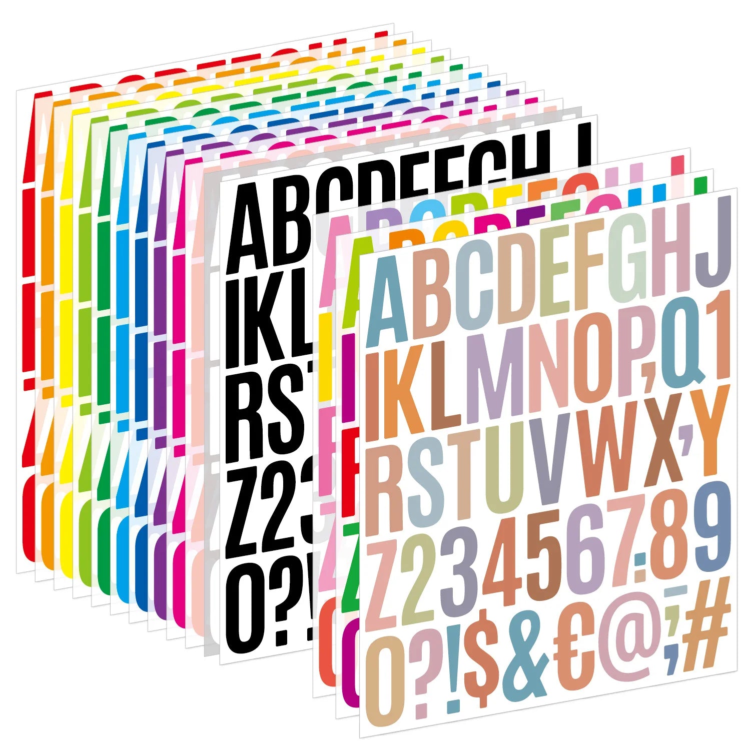 2 Inch Alphabet Stickers Multicolor Notebook Handbook Decorative Alphanumeric Stickers