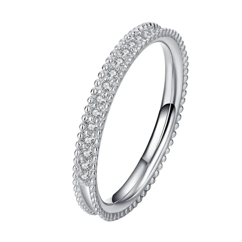 Fashion Jewelry 925 Sterling Silver Gold Plated Round Brilliant Cut 0.15ct D VVS Moissanite Engagement Band Ring