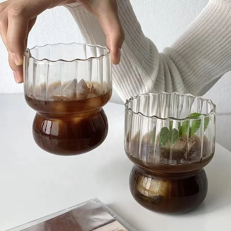 Cute Girl Ins Fat Cups Household Ice Cream Cup Milk Breakfast Oatmeal Mug High Temperature Resistant Glass Water Cup