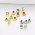 DIY Jewelry Findings Components Copper Micro-inlaid Zircon Bracelet Accessories Wholesale Micro Brass Gold Wheel Spacer Beads