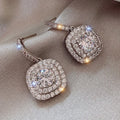 CAOSHI Luxury Zircon Brass Jewelry Sparkling Bridal Earrings Cubic Zirconia CZ Silver Coating Wedding Drop Earrings for Women