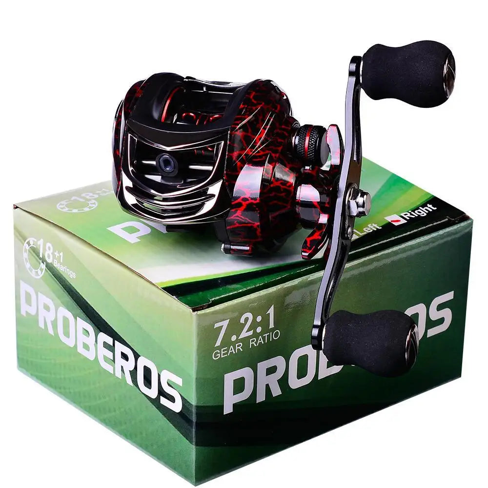 18+1BB Baitcasting Fishing Reel 7.2:1 High Speed Bait Casting Reel Waterproof Metal Spool With Magnetic Brake System