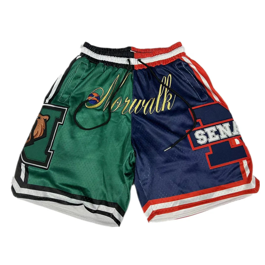 Custom Logo Printed Throwback Embroidered Just Don Basketball Shorts 100% Polyester Moisture-Wicking Quick Dry Breathable