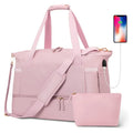 2024 Custom Logo Oxford Fashion Zipper Gym Bag Sports Travel Duffel Bag USB Charging Port Weekender Overnight Bag Shoes