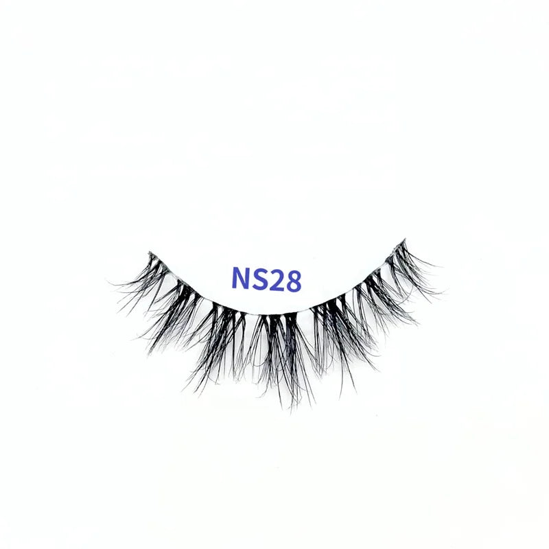 Vegan 100% Handmade Synthetic Hair Faux Mink 3D Short Lashes Super Fine Band Cruelty-Free Private Label