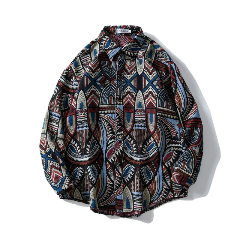 Vintage Print Custom Logo Factory Wholesale Price Comfortable Long Sleeve Casual Men Flannel Shirt