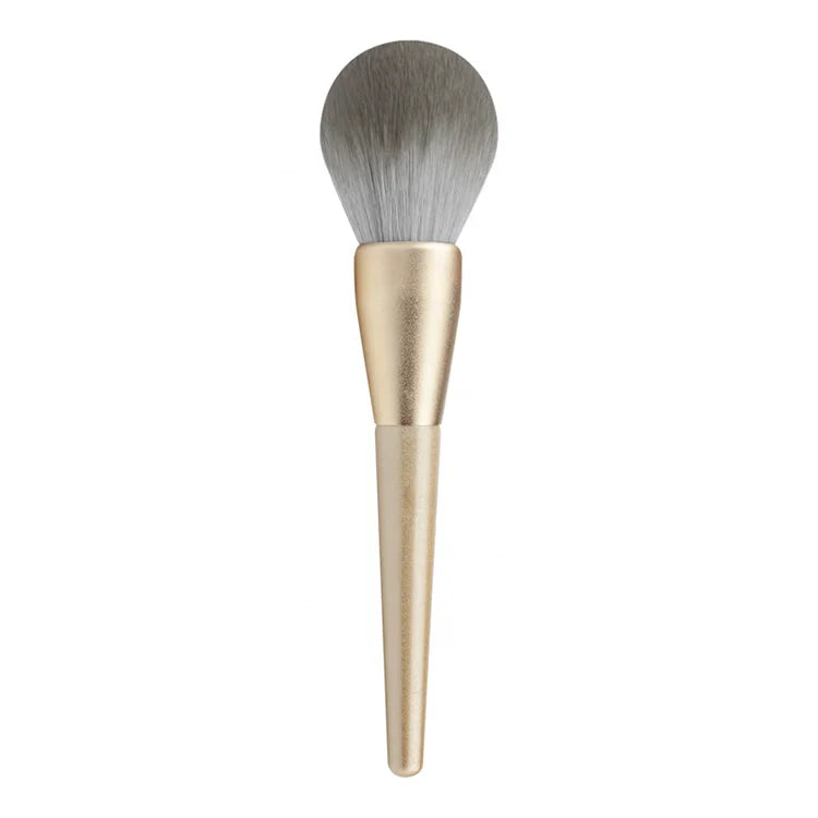 Professional Beauty Tool Organic Wooden Handle Sand Blasting Gold Platinum Single Large Powder Makeup Brush