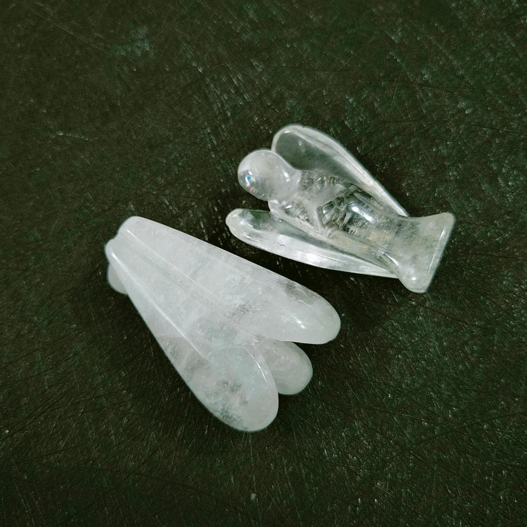 Huiying Polished Angel Hand Carved clear Quartz 1.5 Inch Carving Sculptures Crafts