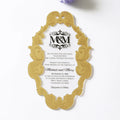 Fashionable Transparent Acrylic Birthday Party Invitation Card Wedding Menu Card Printed Text and Gold Frame