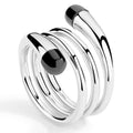 Fashion Personality Brass Plating Platinum Line Winding Black Enamel Rings Women Jewelry Factory Wholesale