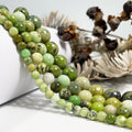 Natural Smooth Gemstone Chrysoprase Polished Round Shape Australian Jasper Stone Beads for Jewelry Making