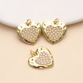 Brass Heart Shape Charm Synthetic Pearl Pendant Classic Gold Plated Fashion Jewelry Accessories for Women
